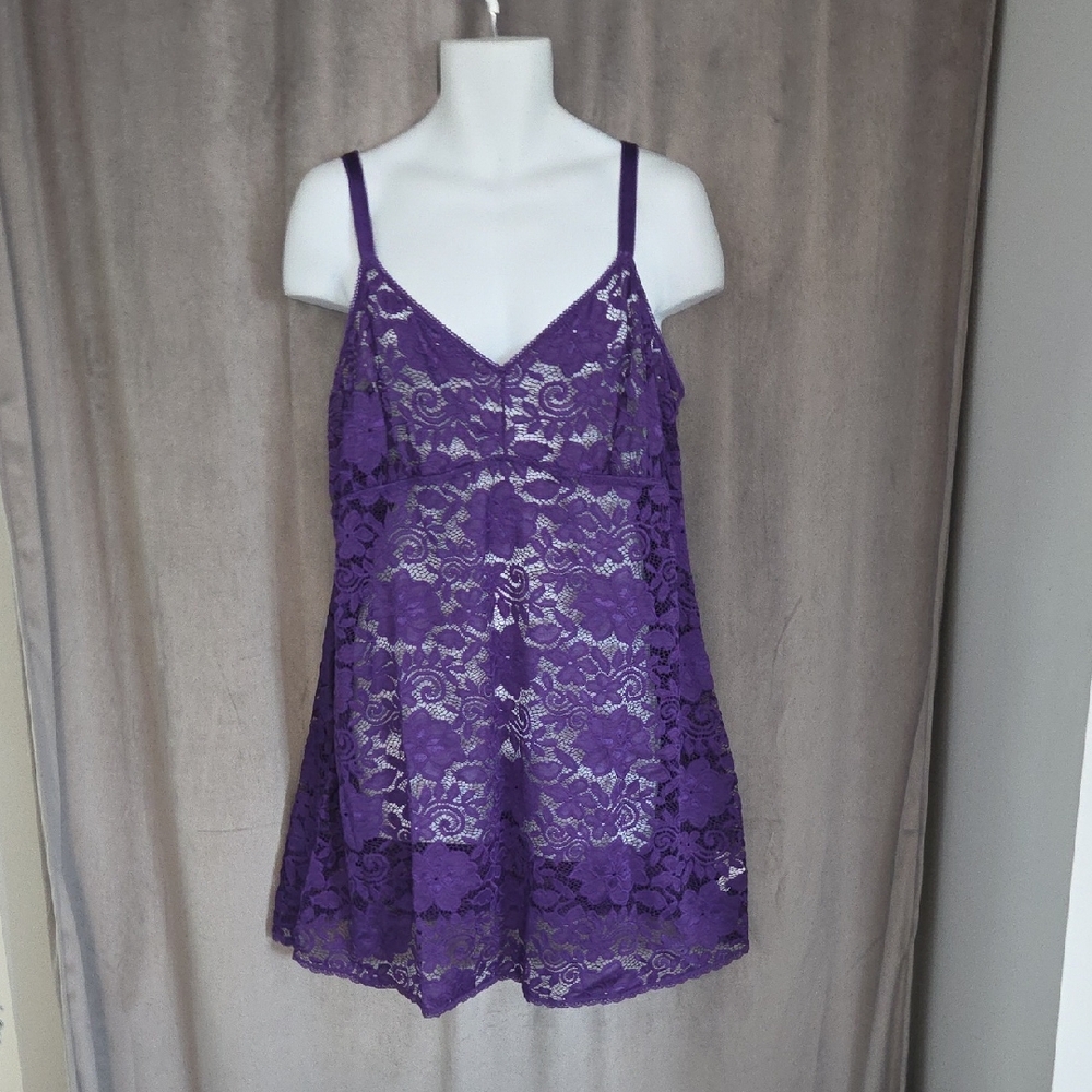 Deesse Lingerie 3x Purple Lace Chemise